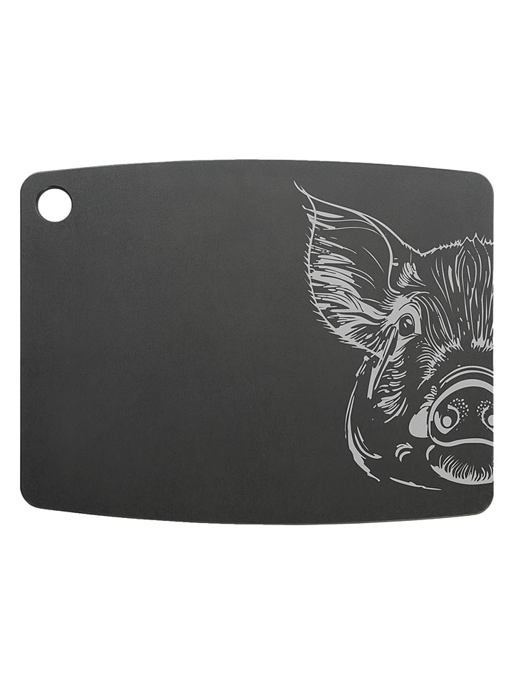 Jade Schneidebrett "Gourmet Kitchen - Schwein" in Schwarz - (L)29,8 x (B)21,5 x (H)0,6 cm - onesize