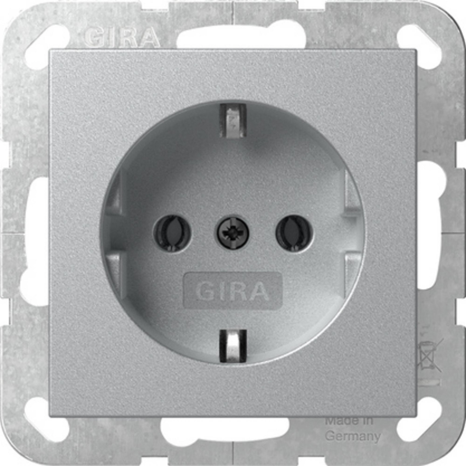 Gira SCHUKO-stopcontact Systeem 55 Aluminium