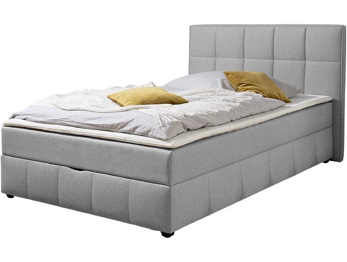 Boxbett HOME AFFAIRE Niemes inkl. Bettkasten und Topper, auch in Überlänge erhältlich , hellgrau, B:152cm L:230cm, Komplettbetten, Boxbett mit Bettkasten, inkl. Topper