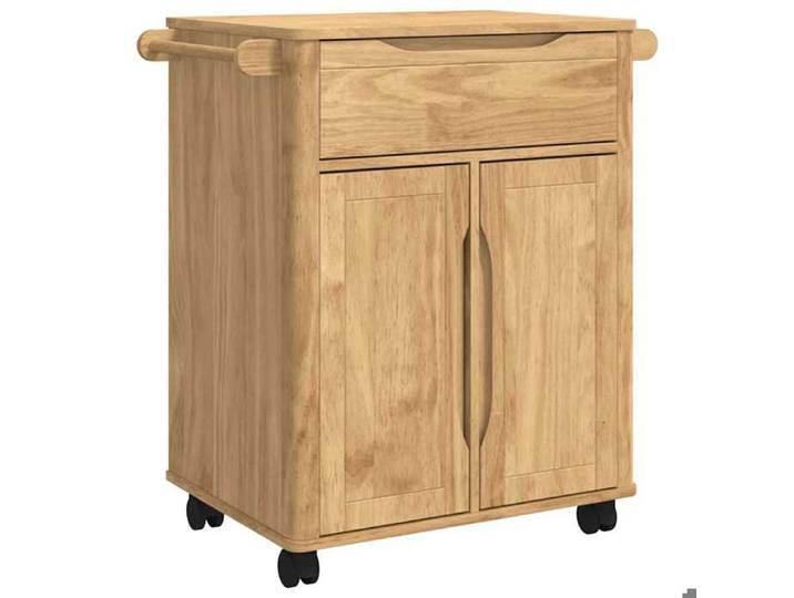 Marron Desserte de cuisine/Bureau CHIC Chariot de cuisine FLORO Cire marron 72 5x45x80cm @FR21654