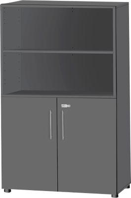 Schäfer Shop Select Kombischrank Start Off, 4 OH, abschließbar, B 800 x T 420 x H 1514 mm, Holz, graphit/graphit