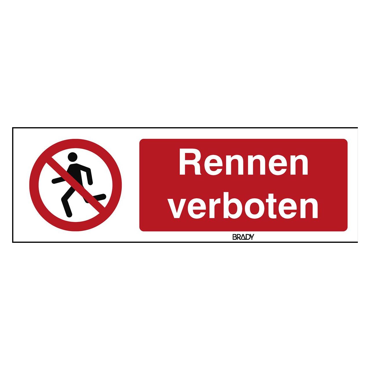 Brady P/P048/DE331/PE-450X150-1, ISO Sicherheitskennzeichnung - Rennen verboten (239024)