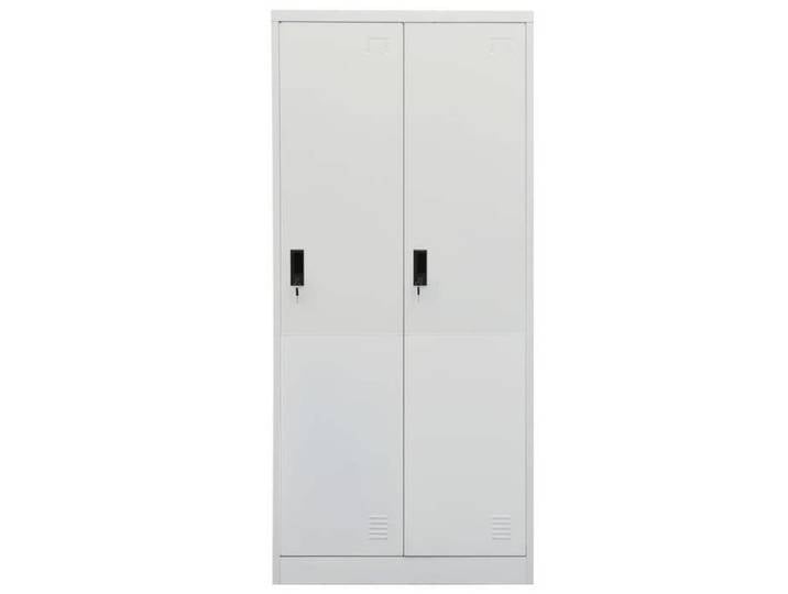 Gris Garde-robe CLARENCE Armoire penderie Pour chambre Gris clair 80x50x180 cm Acier LV1481