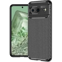 Screenguard Carbon Design Case (Google Pixel 8), Smartphone Hülle, Schwarz