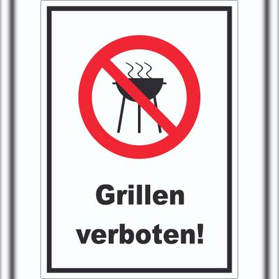 HB-Druck Grillen verboten Aufkleber A4 (210x297mm)