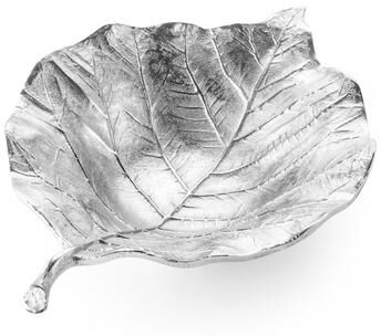 Classic Touch "12.5"" Silver Leaf Tray"