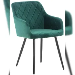 Proregal CHEFGASTRO Esszimmerstuhl SPRINGFIELD Samt HxBxT 84x47x44cm Grün Küchenstuhl
