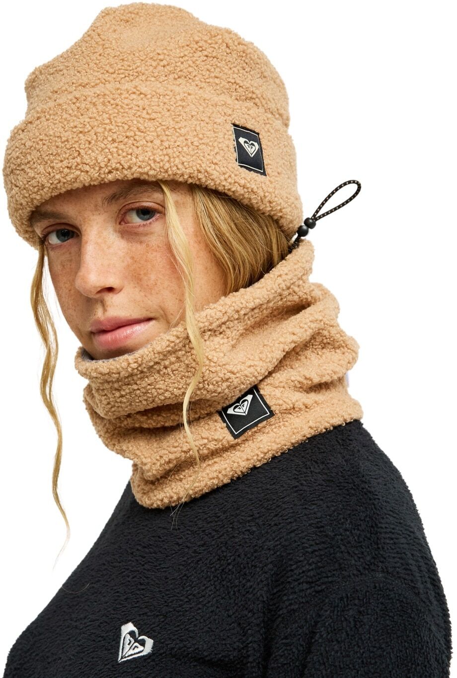 Multifunktionstuch ROXY "Valwood Collar", Damen, beige (cafe au lait), Obermaterial: 100% Polyester., Modetücher Multifunktionstuch