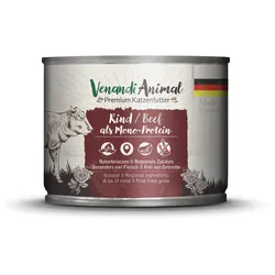 Venandi Animal Monoprotein 200g Katzennassfutter Sparpaket 12 x 200 Gramm Rind