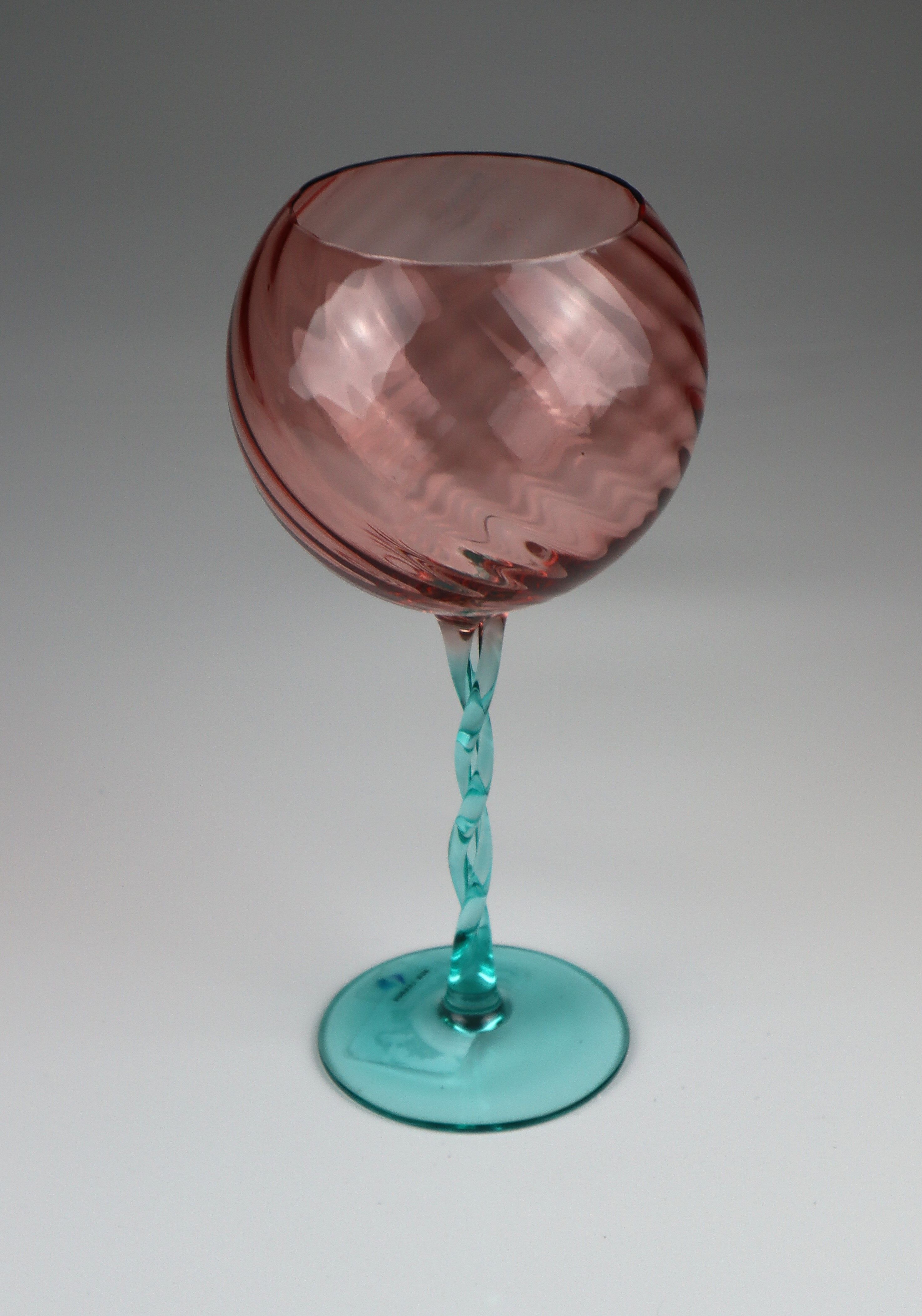 Cocktailglas AM DESIGN "Handgefertigt", pink, blau, B:11cm H:22cm, Glas, Trinkgefäße, Cocktailglas, 3er Set