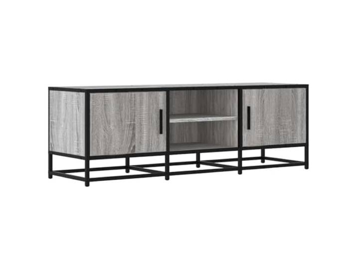 KUPTYERFG TV-Schrank Grau Sonoma 120x35x41 cm Lowboard Metall Industrieller TV-Ständer mit robustem Metallgestell und viel Stauraum für Wohnzimmer und Schlafzimmer in Grau Sonoma.