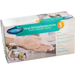 MULTITEC Vinyl-Einmalhandschuhe - 200er Pack, Gr. S