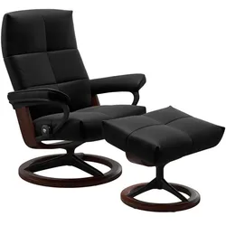 Stressless Sessel mit Hocker David Signature Leder Schwarz Batick Black L (Large)