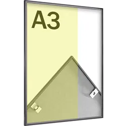 SPRINTIS Alu-Bilderrahmen A3, 29,7 x 42 cm, glänzend, schwarz, eleganter 9 mm Aluminiumprofil-Rahmen mit Styrol-Front, ideal für Fotos und Postkarten, Aluminium, PS, MDF