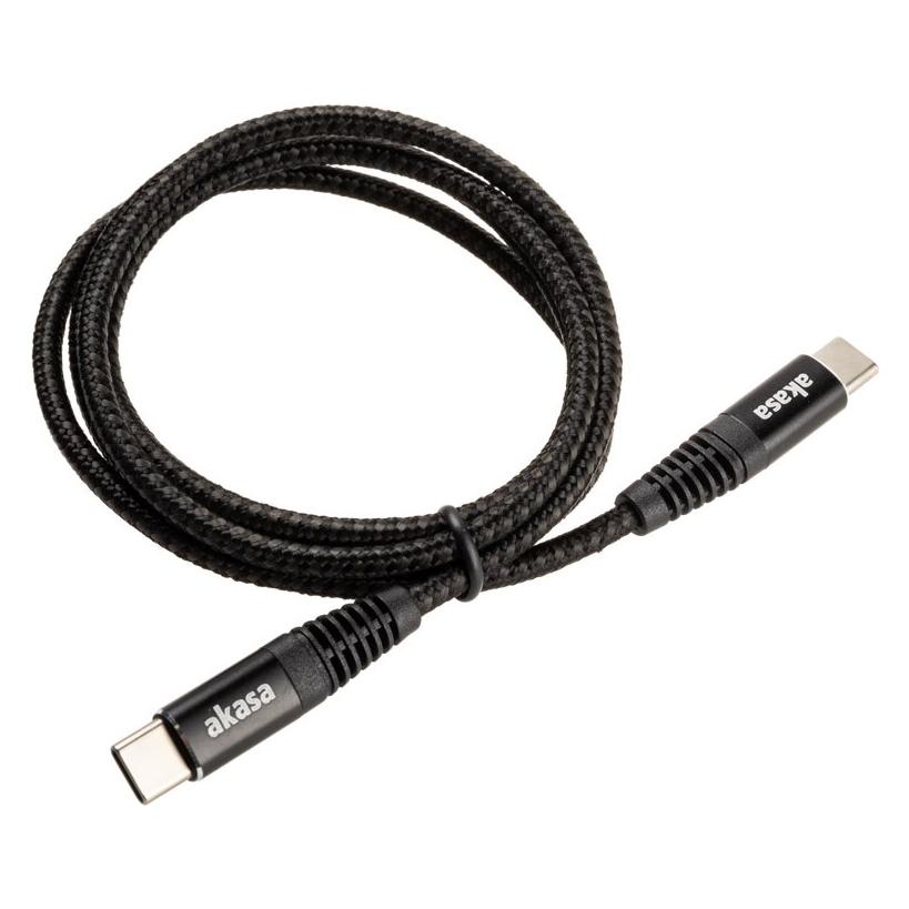 Akasa USB Typ C zu USB Typ C 100W PD Ladekabel (1 m, USB 2.0, 100 W) (AK-CBUB54-10BK)