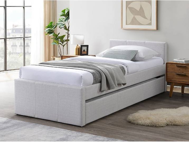 Ausziehbett 90 x 190 cm - Stoff - Beige - DORITALO
