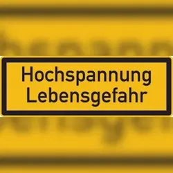 Hinweisschild, Hochspannung Lebensgefahr - 105x37 mm Folie selbstklebend