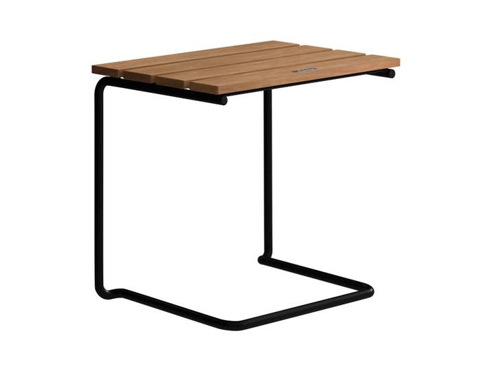 Grythyttan Stålmöbler Table/tabouret A3 Structure en teck et acier noir