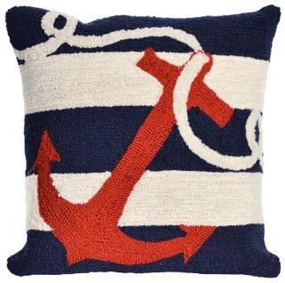 Anchor Throw Pillow by Trans-Ocean Import in Navy