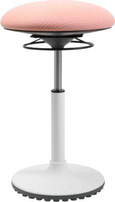 Topstar Sitz-/Stehhocker BBT-Coach, Sitzfläche drehbar, Standfuß aus thermoplastischem Polyurethan (TPU), Sitzhöhe 520-720 mm, rosa/weiß