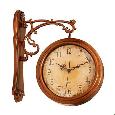 Outdoor-Uhren im europäischen Stil Retro-Wanduhr Innovation und Mode Wohnzimmer doppelseitige Uhr klassische Uhr Wand Schlafzimmer Dekoration Uhr Wanduhren Schlafzimmer