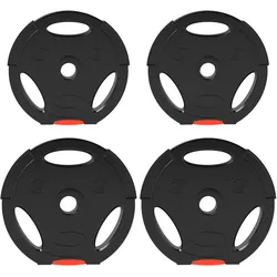 SPORTNOW 4er-Set Hantelgewichte, 2 x 5 kg/7,5kg Gewichte, Hantelscheiben-Set, Schwarz