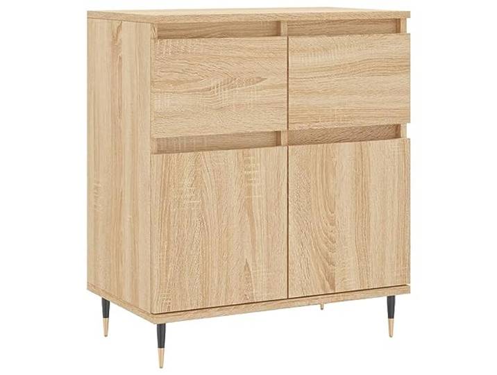 Kaorsrow Sideboard Sonoma-Eiche 60x35x70 cm Kommode mit Eisenbeinen Kompakter Beistellschrank für Wohnzimmer und Schlafzimmer mit stabiler Oberseite für Dekoration und Topfpflanzen.