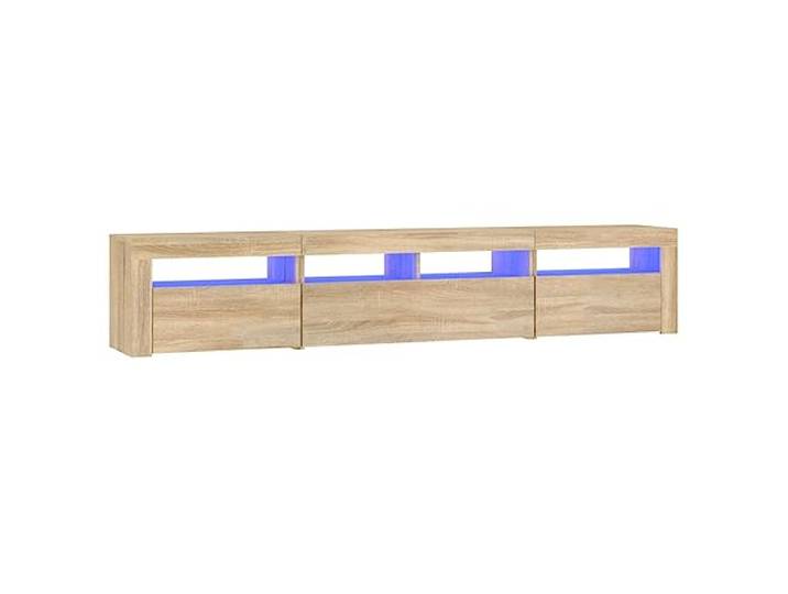 vidaXL TV-Schrank mit LED-Leuchten Sonoma-Eiche 210x35x40 cm RGB-LED-Leuchten bieten eine coole Farbwechsel-Atmosphäre, viel Platz für Ihre Mediengeräte, schlanker Look passt zu jedem
