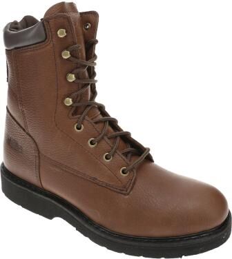 "Work America Men's 8"" Brawny Leather Work - 9 Brown Boot E"