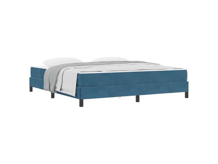 PUGYNBK Boxspringbett, Blau, 180 x 200 cm, mit Matratze Mit Stoff bezogen, Massivholzrahmen, Taschenfederkerne, mittlere Festigkeit
