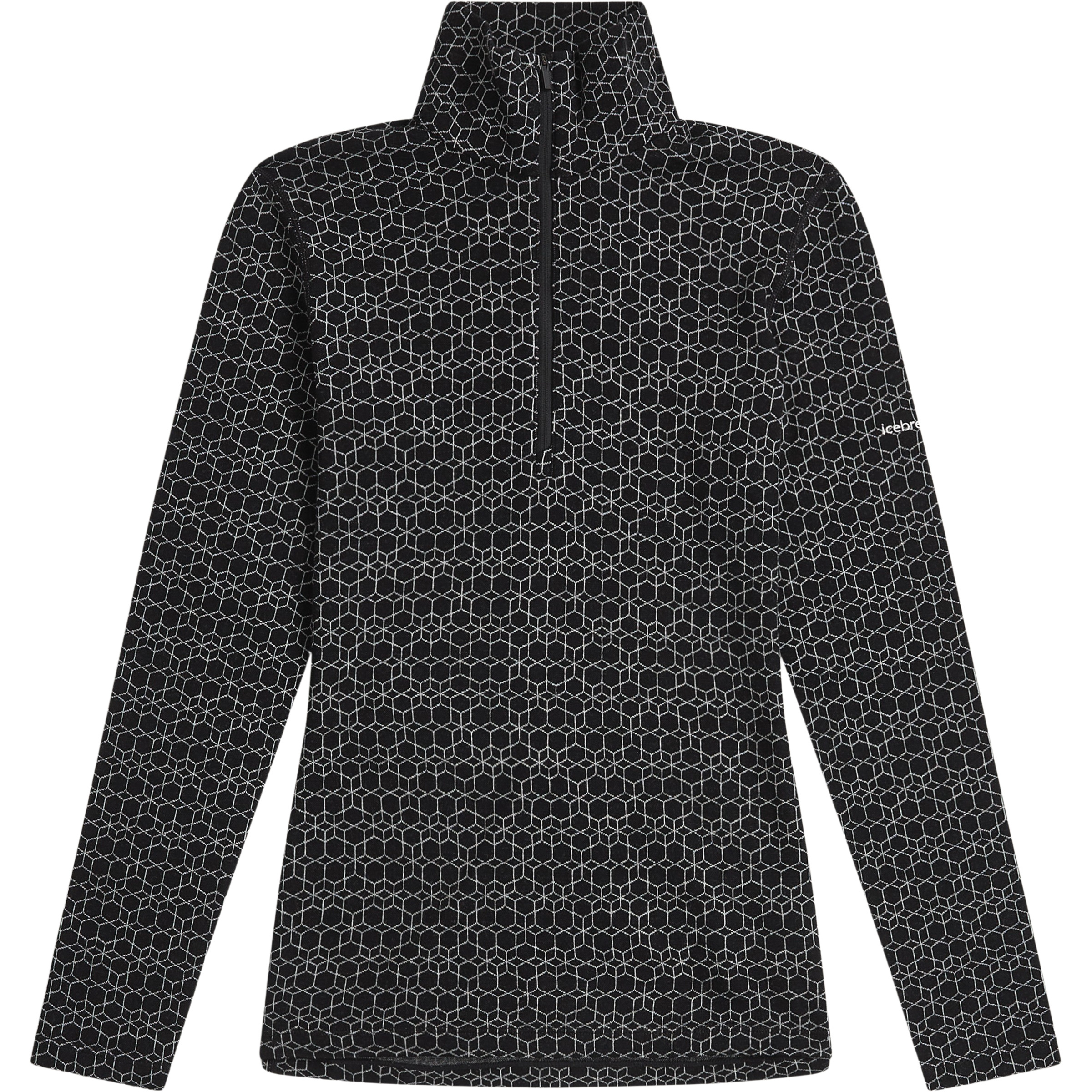 Icebreaker 260 Oasis Vertex Alpine Geo Half Zip Damen Langarm Unterhemden schwarz Größe XS Freeride | Skifahren Hautfreundlich Merinowolle