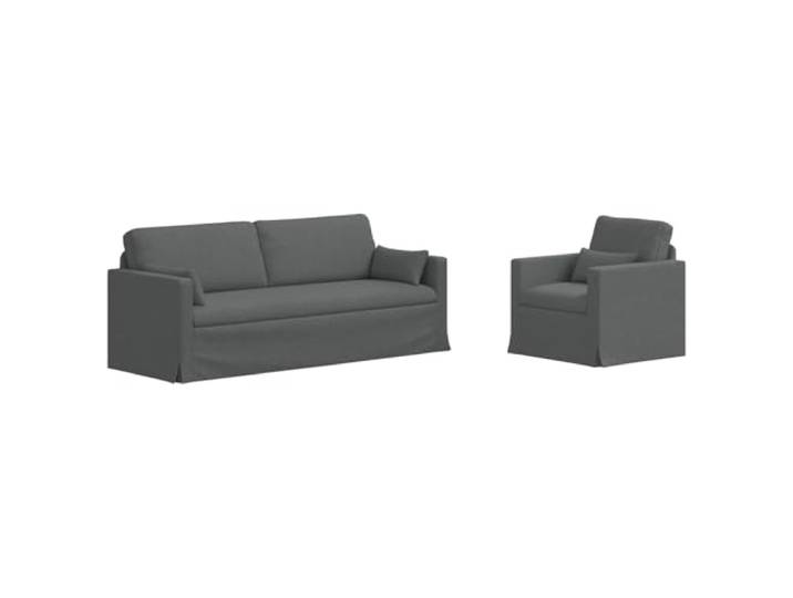 GHVBNMF Sofaset 2-teilig Modulares Sofa Dunkelgrau Stoff Couch Bequemes Polstermöbel Set mit Metallrahmen für Wohnzimmer und Schlafzimmer, flexibel gestaltbar und langlebig.