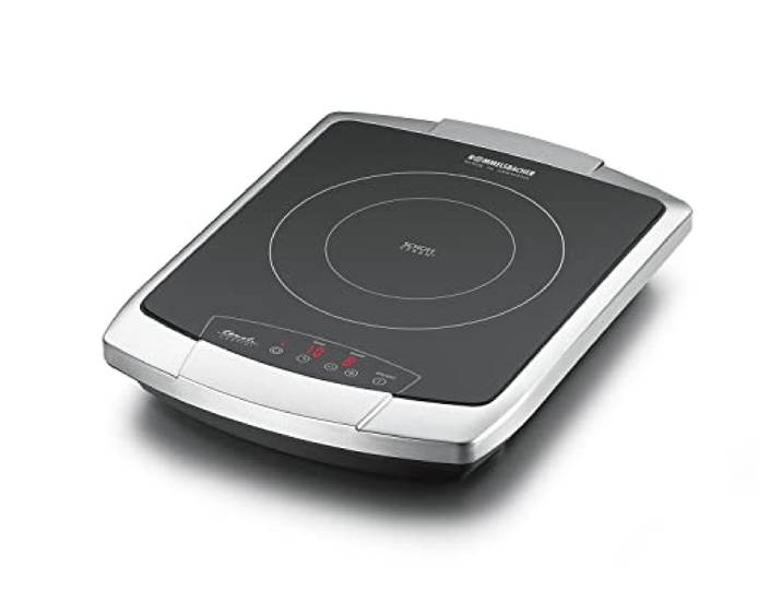 ROMMELSBACHER Einzelkochplatte CT 2203/TC-TM – Made in Germany, Schott CERAN Kochfläche, 2-Kreis Heizelement, energiesparend, kurze Aufheizzeit, 9 Leistungsstufen, 99 Min. Timer, Touch Control