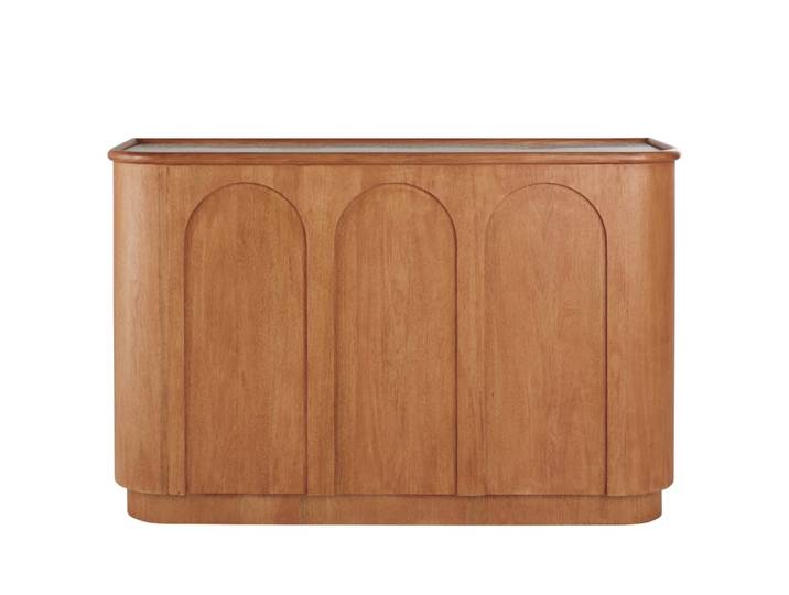 Bar mit Terrazzo-Oberfläche aus Mangoholz