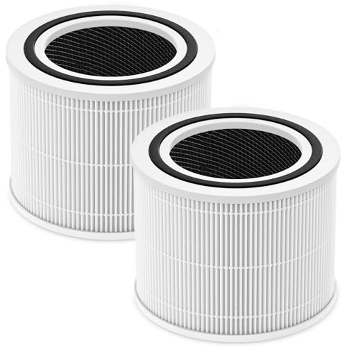 Isinlive Core 300 vervangingsfilter voor LEVOIT Core 300, Core300-P, Core 300S, Core 300S/P VortexAir luchtreinigers en Core 300-RF, 3-in-1 HEPA actieve houtskool, 2 stuks, wit