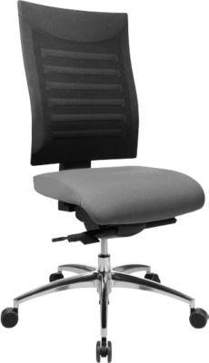 Schäfer Shop Select Bürostuhl SSI PROLINE S3+, Synchronmechanik, ohne Armlehnen, 3D-Netz-Rückenlehne, 3D-Sitzgelenk, grau/schwarz