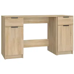 Helloshop26 - Schreibtisch Arbeitsplatz Computermöbel Arbeitszimmer mit Beistellschrank Sonoma-Eiche-Holzwerkstoff braun 02_0023394