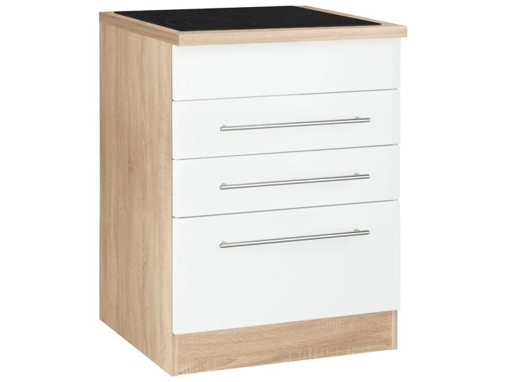 Kochfeldumbauschrank KOCHSTATION KS-Eton , weiss (weiß matt), B:60cm H:85cm T:60cm, Schränke, Kochfeldumbauschrank
