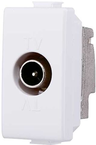 Ettroit Presa Tv E Sat Passante Connettore Maschio Compatibile Bticino Matix Colore Bianco