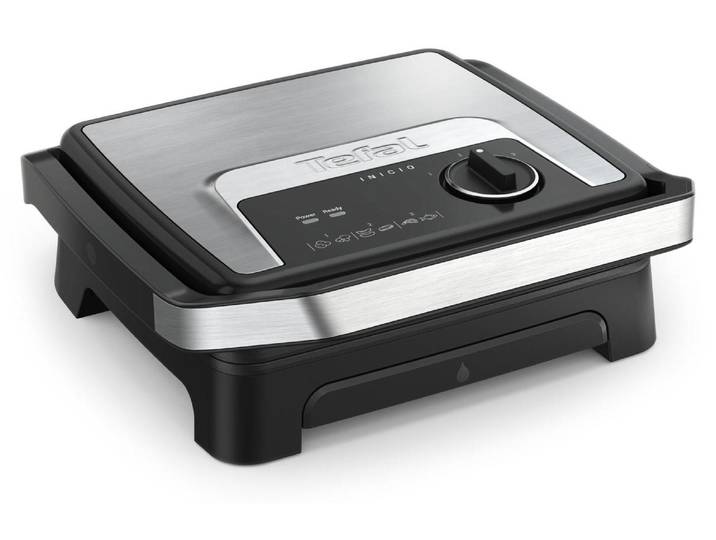 TEFAL Inicio Adjust GC272D10\, Schwarz\, Edelstahl\, Rechteckig\, Drehregler\, Feuerrost\, 290 x 260 mm\, 1 Zone(n)
