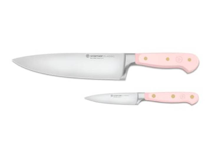 WÜSTHOF Classic Messerset mit Kochmesser und Gemüsemesser, Pink Himalayan Salt (Rosa)