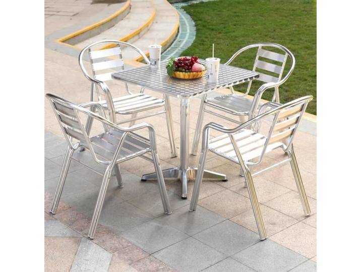 Table de Bar en Aluminium - YGONGMYL - Hauteur réglable 60x60x(70 ou 110)cm