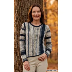 Baumwoll-Pullover in Streifen sand in Größe 36/38 von DW-Shop, Sand, 36/38