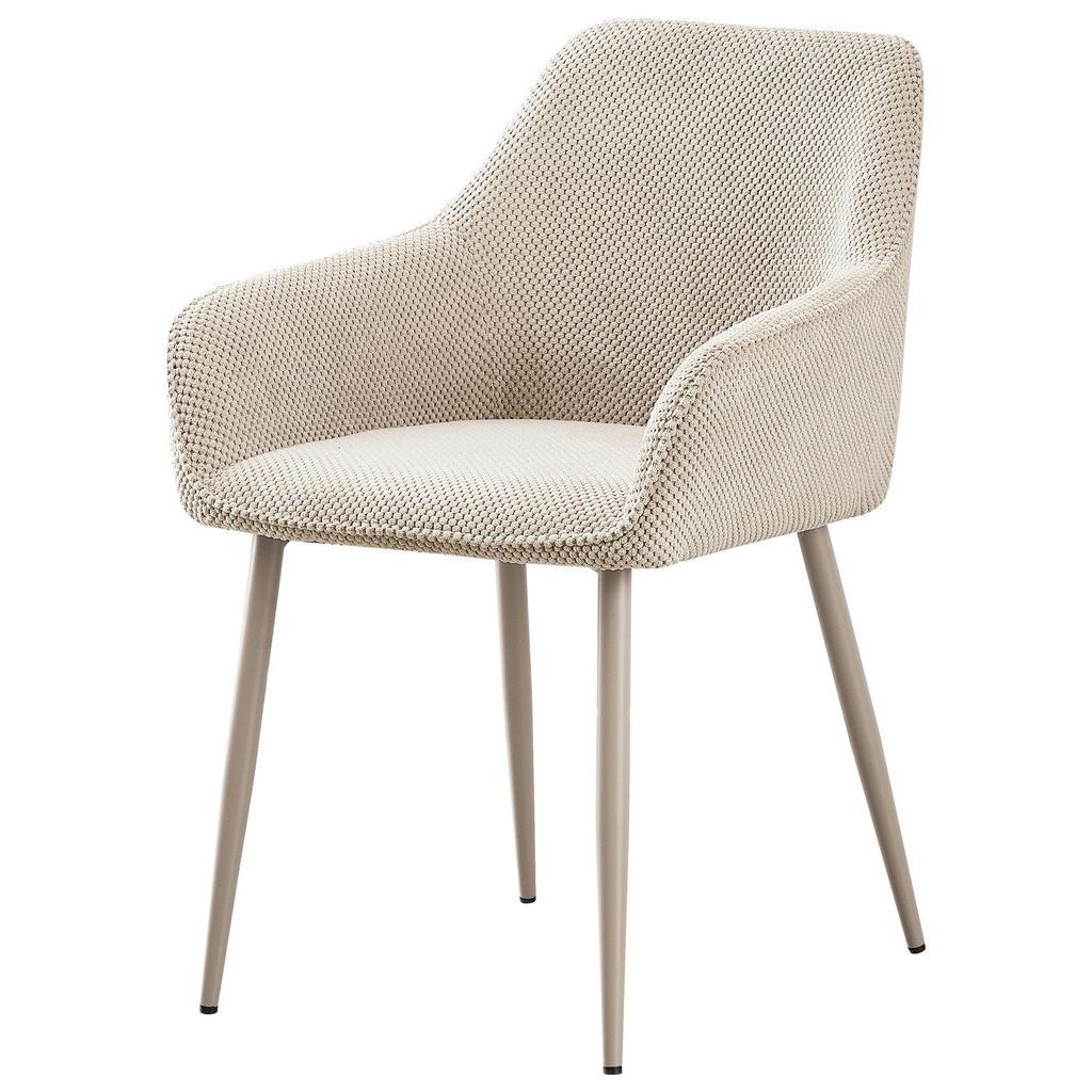 Livetastic Armlehnstuhl , Creme , Metall, Textil , Rundrohr , 56x81x61 cm , Esszimmer, Stuhl, Polsterstühle