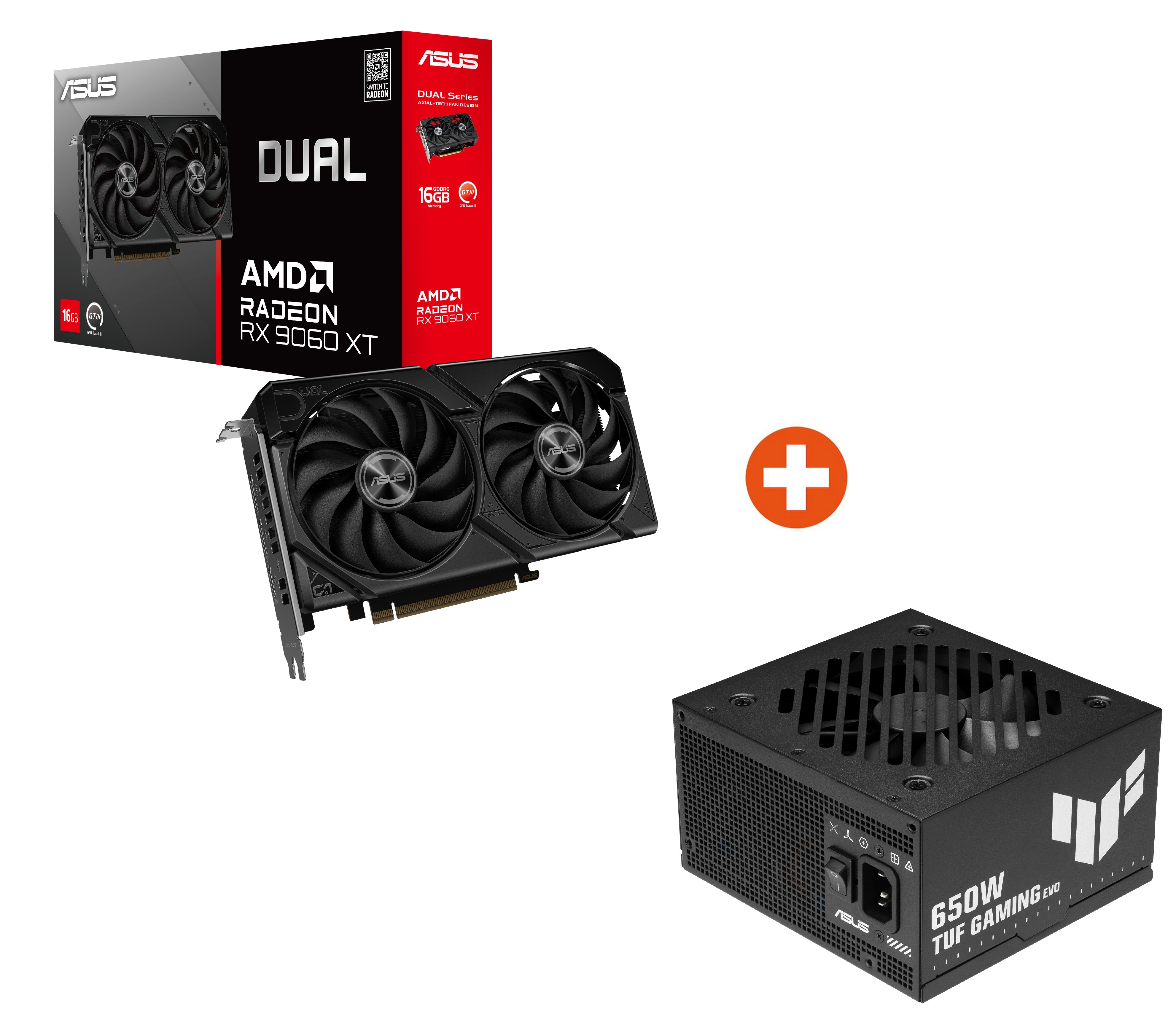 ASUS LEVEL UP #4 Bundle (DUAL-RX9060XT + TUF-GAMING-650B-EVO)