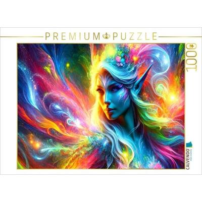 CALVENDO Puzzle Elfe - Farbenzauber im Elfenwald | 1000 Teile Lege-Größe 64x48cm Foto-Puzzle für glückliche Stunden