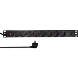 LogiLink Professional 19" PDU Steckdosenleiste 8 x CEE7/3 Dose + 2 x USB