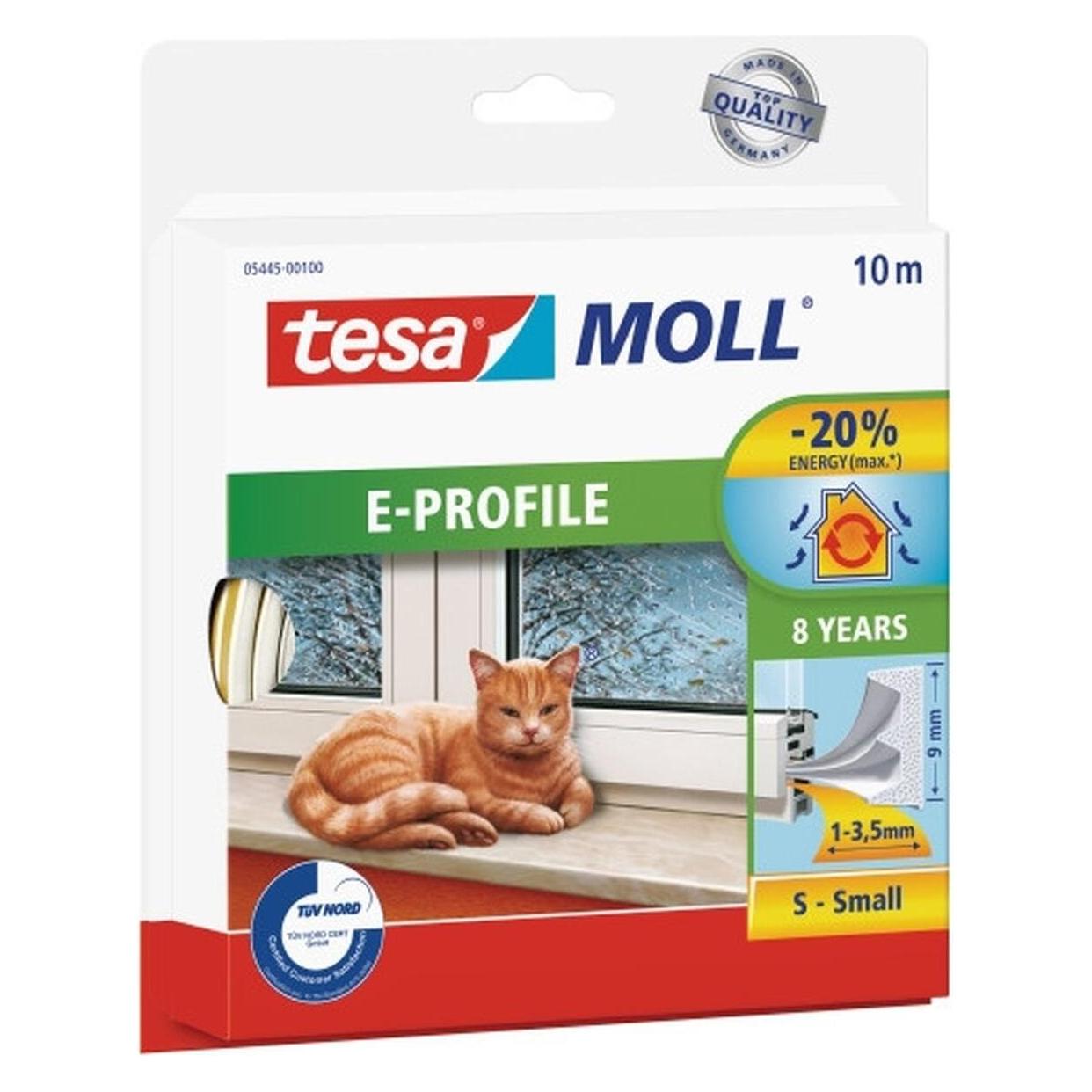tesa tesamoll CLASSIC E-Profil Fensterdichtung, Gummidichtung zum Isolieren (05445-00100-00)