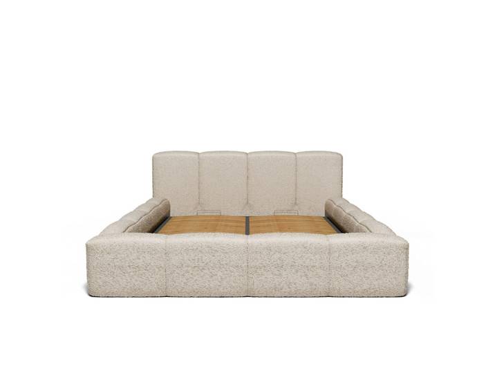 Lit coffre tissu bouclé 140x190cm