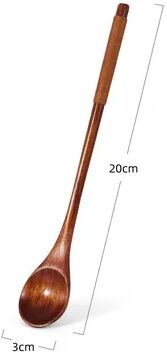Inspire Daily Merch Small Teaspoon Set Wooden Tea Spoon Long Coffee Spoons Wood Honey Dessert Spoon Coffee Drink Stirrer Teaspoons Tableware 5